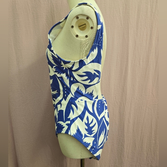 NWOT Madewell Second Wave Square Tank One Piece Swimsuit- Tropical Floral, XL - Picture 3 of 11